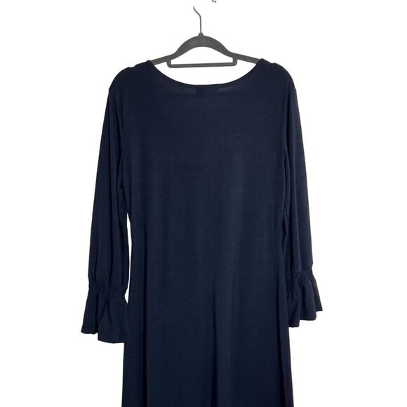 Banana Republic Factory Long Sleeve Navy Dress Elastic Waist Stretch Size Medium - Picture 8 of 8